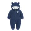 Autumn Winter Infant Cartoon Bear Rompers Solid Color Newborn Baby Costume Boys Girls Hooded Romper Clothes