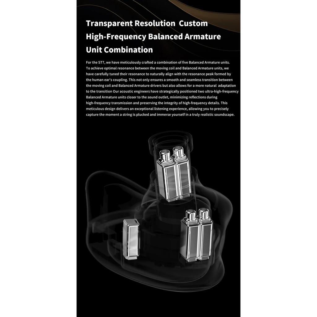 TRN ST7 Bass 2DD+5BA Hybrid Wired Earphones Earbud HIFI Sport Noise Cancelling Headsets for TRN Conch