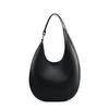 Crescent Bag Women Split Leather Semi Round Shoulder Bags Large Ladies Leather Crossbody Tote Bag