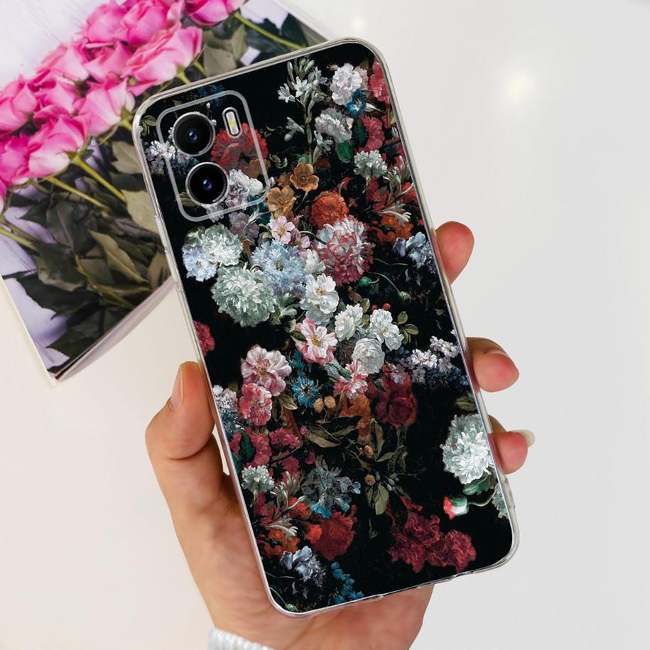 Для Vivo Y15s Y15A Y15C Чехол V2134 V2120 V2147 V2139 Популярный Цветок Тонкий Мягкий Силикон Прозрачная Задняя Крышка Для Vivo Y01 V2166 Чехол