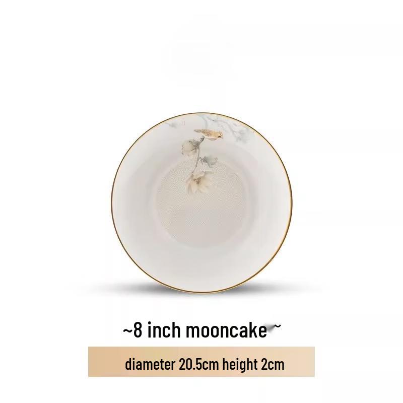 Роскошная фарфоровая тарелка Wuhe Jingdezhen с золотым краем, с изображением цветов и птиц