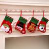 Mini Christmas Stockings 6 Inch Small Christmas Stockings with Glitter Sequin Cuff 3D Snowman Bear Santa Claus Reindeer Hanging Socks