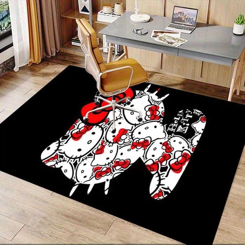 1 шт. Sanrio Hello Kitty Ковер для офиса с принтом русалки Прямоугольный коврик под стол, Идеальный декор для гостиной, спальни, кухни, Нескользящий пол