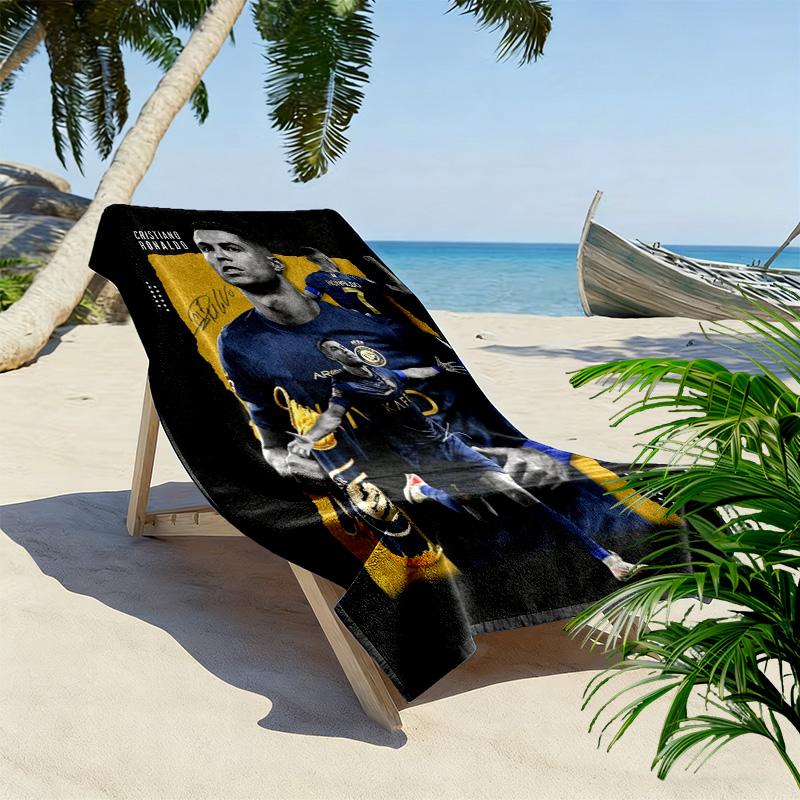 Cristiano Ronaldo: Legend Blue beach towel Outdoor camping Portable for travel Absorbent bath towel quick-drying swim towel Outdoor pool towel