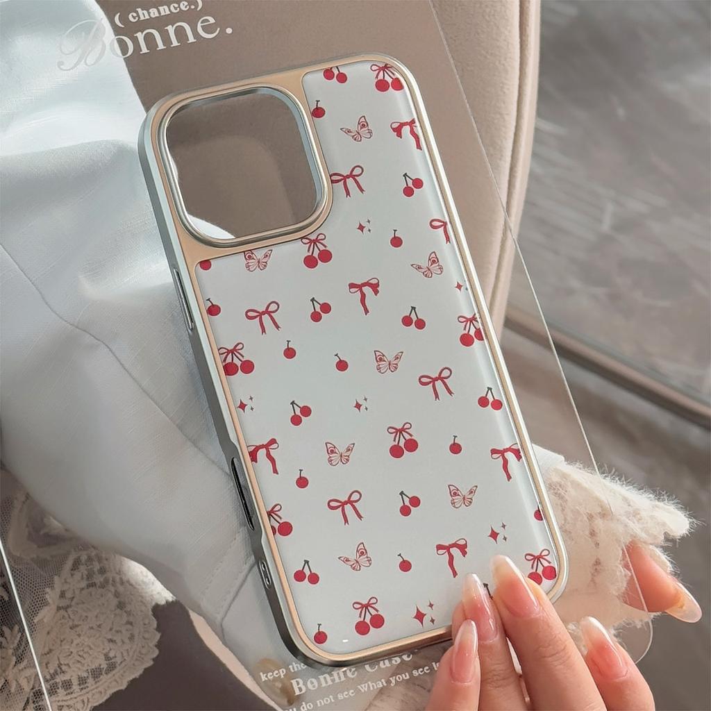 Ins Cherry Bow with 16 for Apple 17pro Max Phone Case for IPhone14 Epoxy 1315 for Huawei