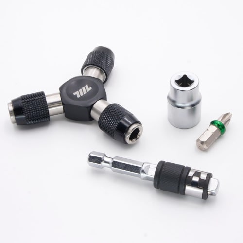 711L 2-in-1 Hex Adapter - Replace Square Sockets with Hex Bits with a Flick of Your Finger - 2 Pieces