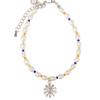 AUGUST ALICE Seed Freshwater Pearl Daisy Flower Bracelet_silver