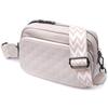 Bag for Women Stitched with Diamonds On the Front Side Made of Genuine Leather Vintage 22633 White