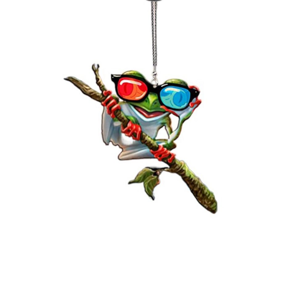 Зеленая лягушка декоративная подвеска из мультфильма «Рождественская елка» из акрила, подвеска на зеркало заднего вида для салона автомобиля