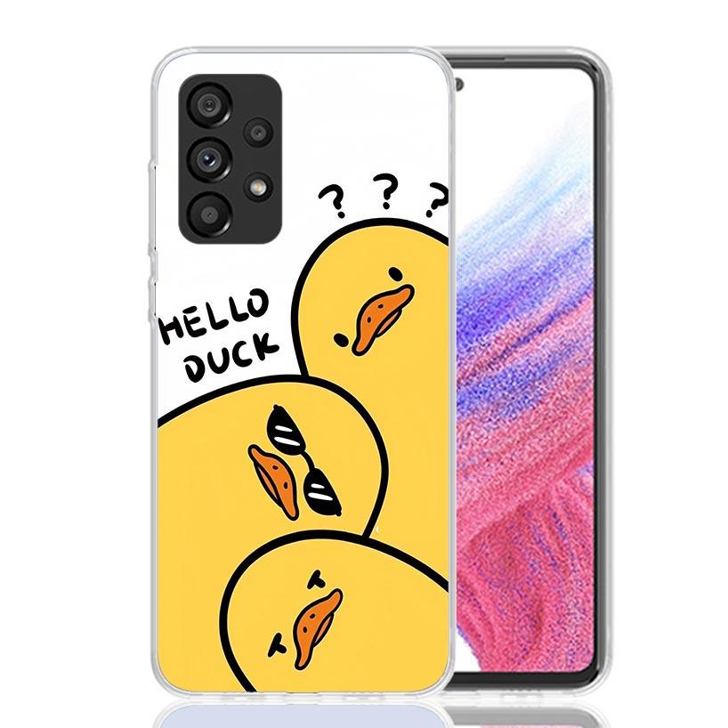 Funny Cute Yellow Duck You Phone Case For Samsung Galaxy A52 A32 A22 A12 A02S A50S A30S A51 A31 AA71 Note 20 Ultra 10 S10 Plus G