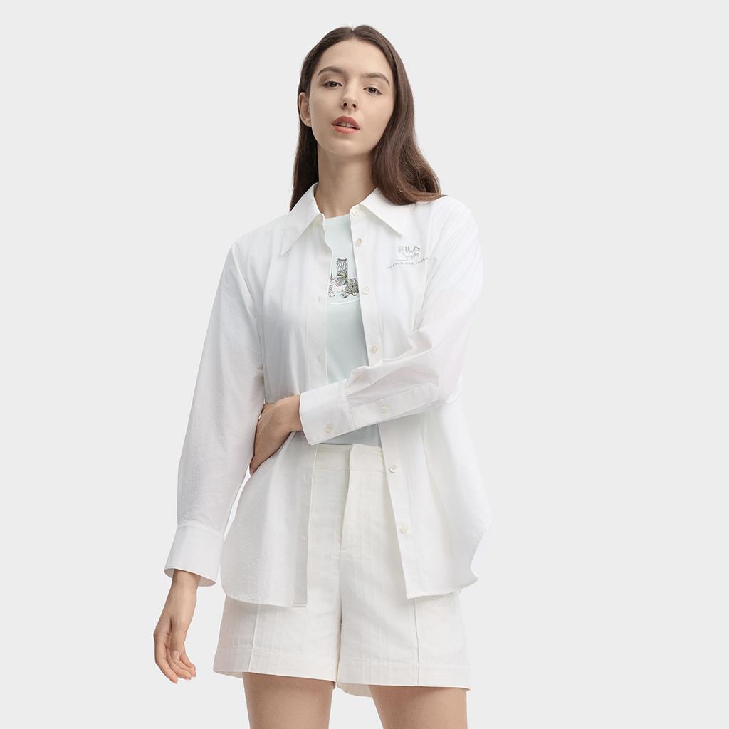 New FILA Shirts Women's Cloud White F11W438404FWT