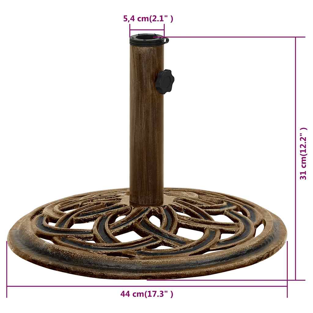 Vidaxl Podstawa Pod Parasol, Brązowa, 44X44X31 Cm, Żeliwo