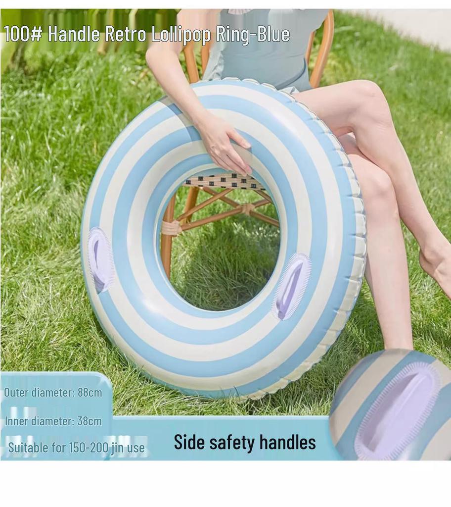 Adult Large Thickened Handle Lifebuoy Inflatable Double Airbag Swimming Ring - New Style