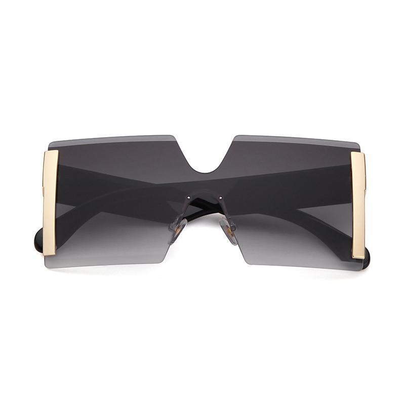 Модные градиентные квадратные безободковые солнцезащитные очки для женщин и мужчин, дизайнерские, трендовые, с синими линзами, большие солнцезащитные очки с защитой от УФ-лучей S61G