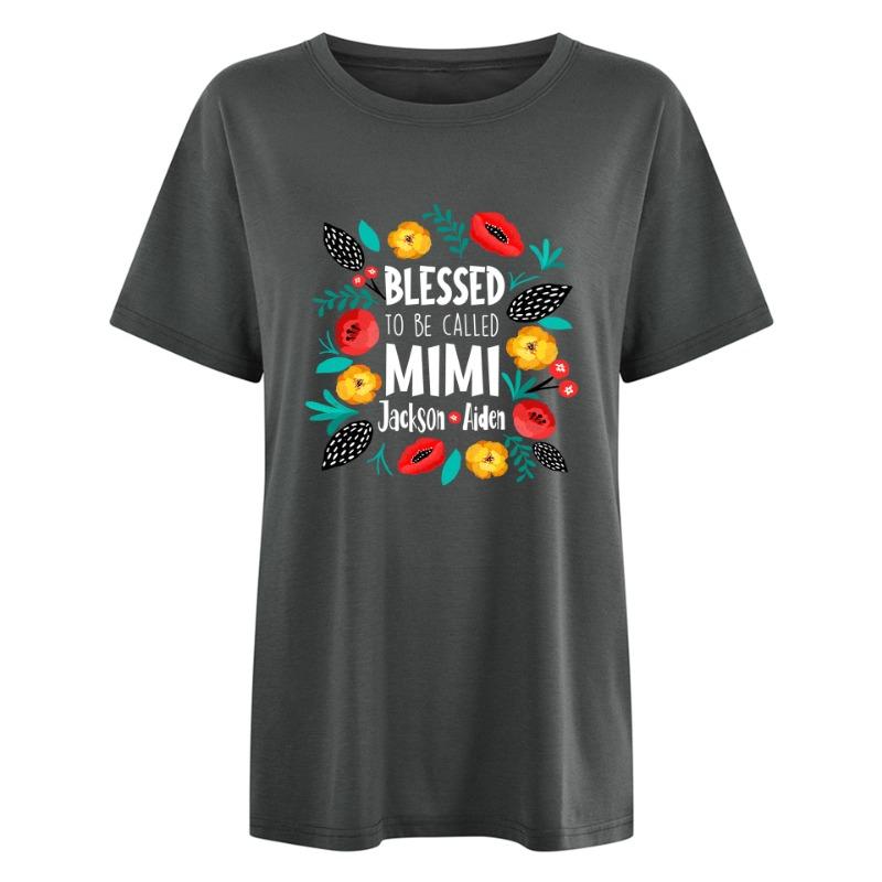 Весна-лето BLESSED узор напечатанный женский свободный повседневный круглый вырез из чистого хлопка с короткими рукавами футболка