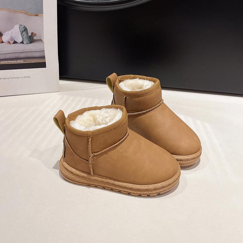 Children Snow Boots Boys Girls Fashion Classic Boots Kids Thermal Warm Ankle Boots Thick Plush Suede Flock Fabric Winter New