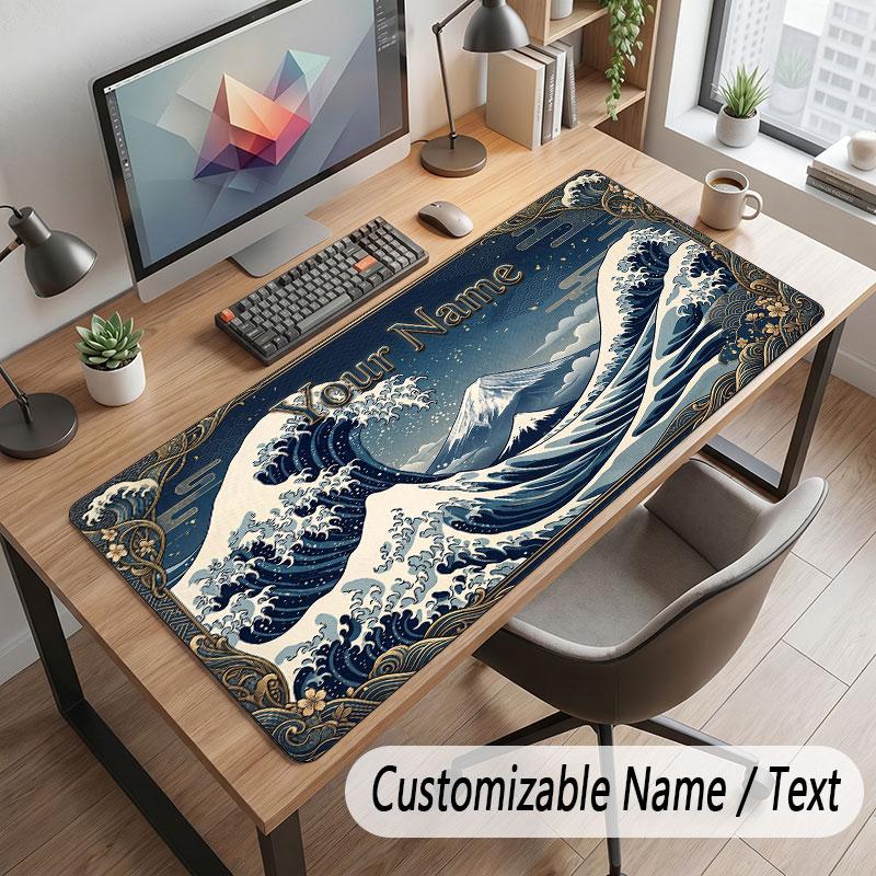 Octopus Sea Life Theme Customized Mouse Pad Personalized Print Name Text Desk Mat For Home Office Table Decor