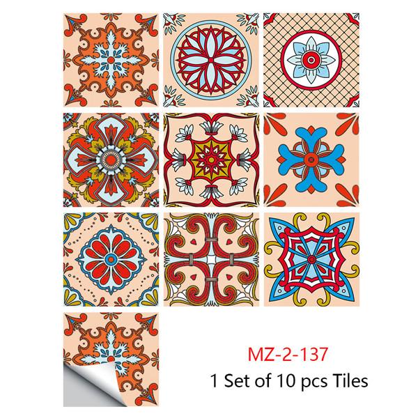 10x10/15x15/20x20/30x30cm PVC Flower Tile Tiles Decals Waterproof Wall Sticker Bathroom Sticker Kitchen Decoration