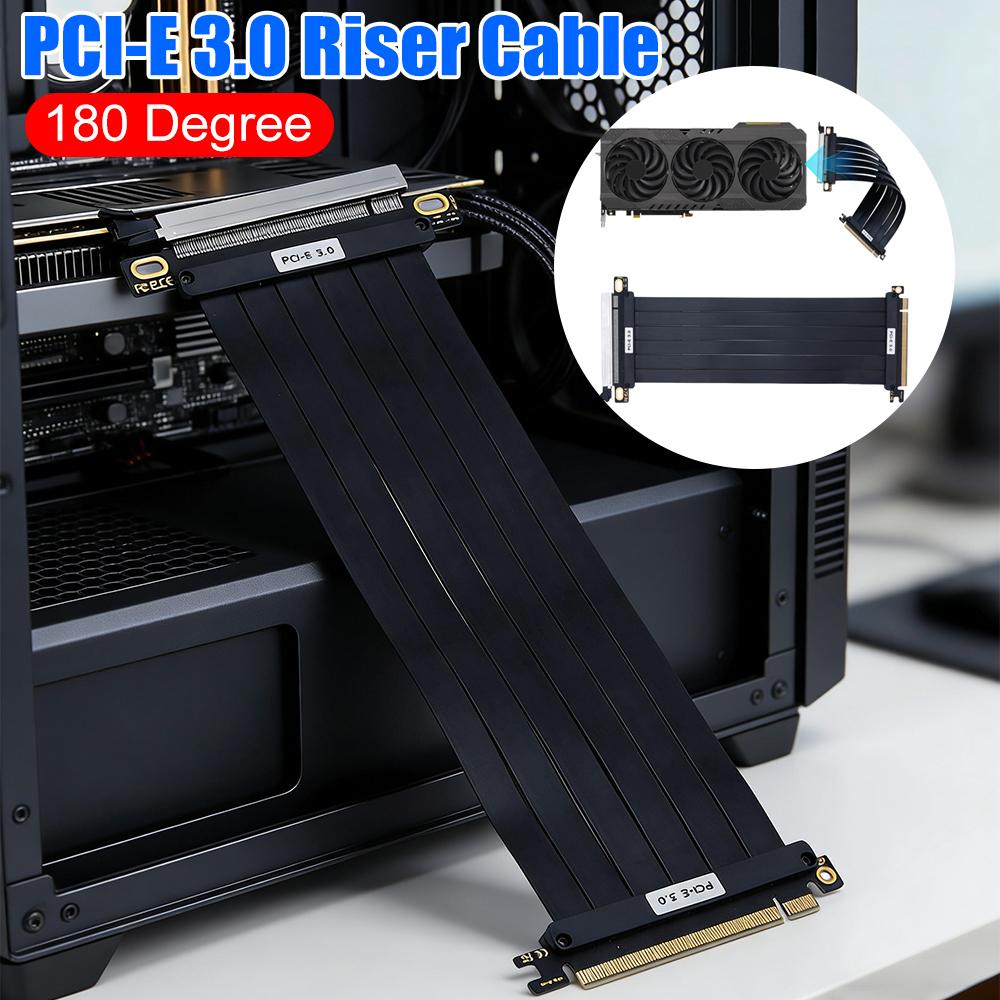 PCI-E 3.0 удлинительный кабель для видеокарты PCIe 3.0 X16 Высокоскоростной гибкий удлинитель Порт расширения Адаптер 180 градусов