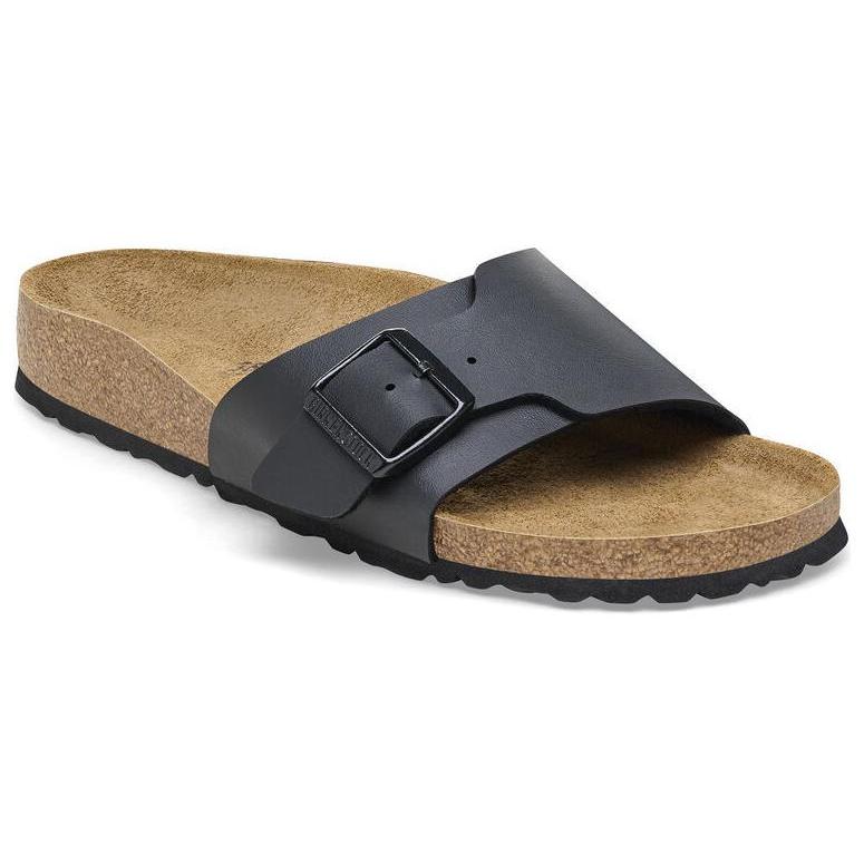 Birkenstock Кожаные шлепанцы-слайдеры женские черные узкие 1026473