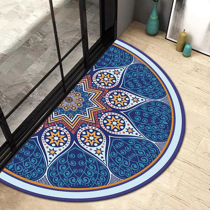 Полукруглый коврик для пола в европейском стиле, противоскользящий и впитывающий коврик у входа в ванную комнату, коврик для бытовой двери, грязеотталкивающий коврик для ног