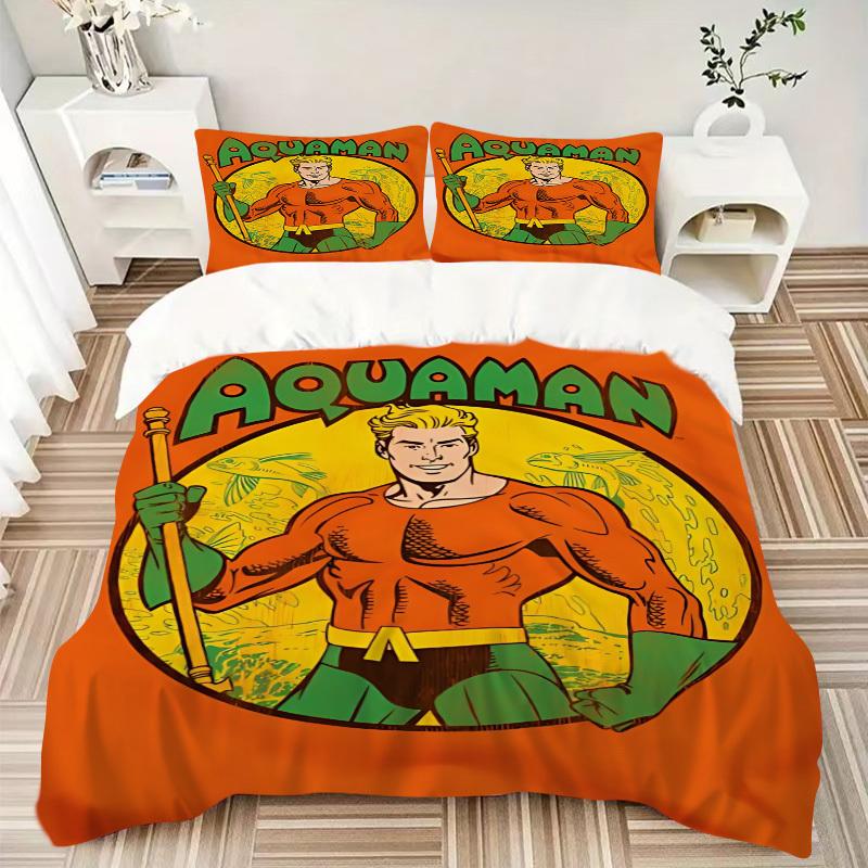 3pcs Aquaman, Duvet Cover Set (1 Duvet Cover + 2 Pillowcases, No Core) - Comfortable, And Breathable Bedroom Decoration yy251104023