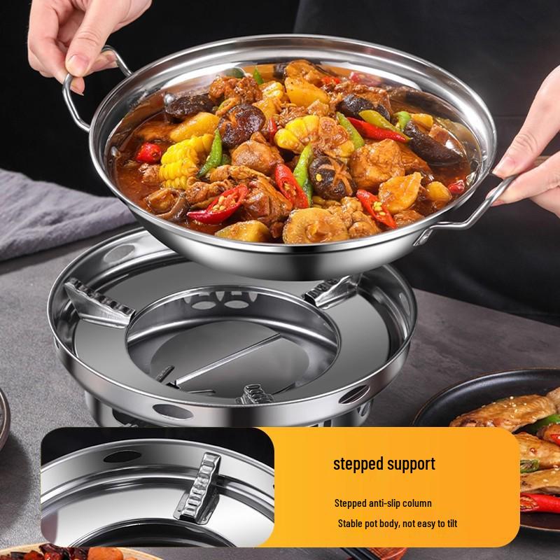 Сухой горшок-плита из нержавеющей стали: Компактная жаровня (хот-пот) на спирту для домашнего и коммерческого использования