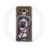 Case for Samsung Galaxy A8 2018 Pitbull Dog White Gray