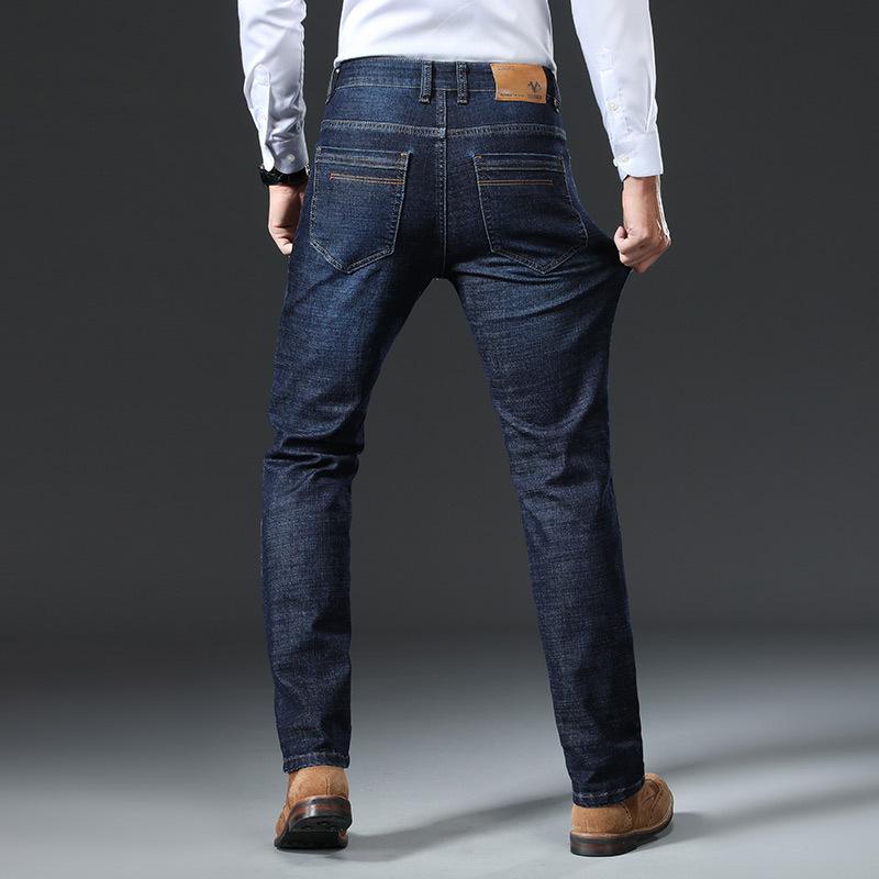 Прямые брюки, новая весенняя тенденция, мужские эластичные облегающие джинсы, мужские длинные брюки