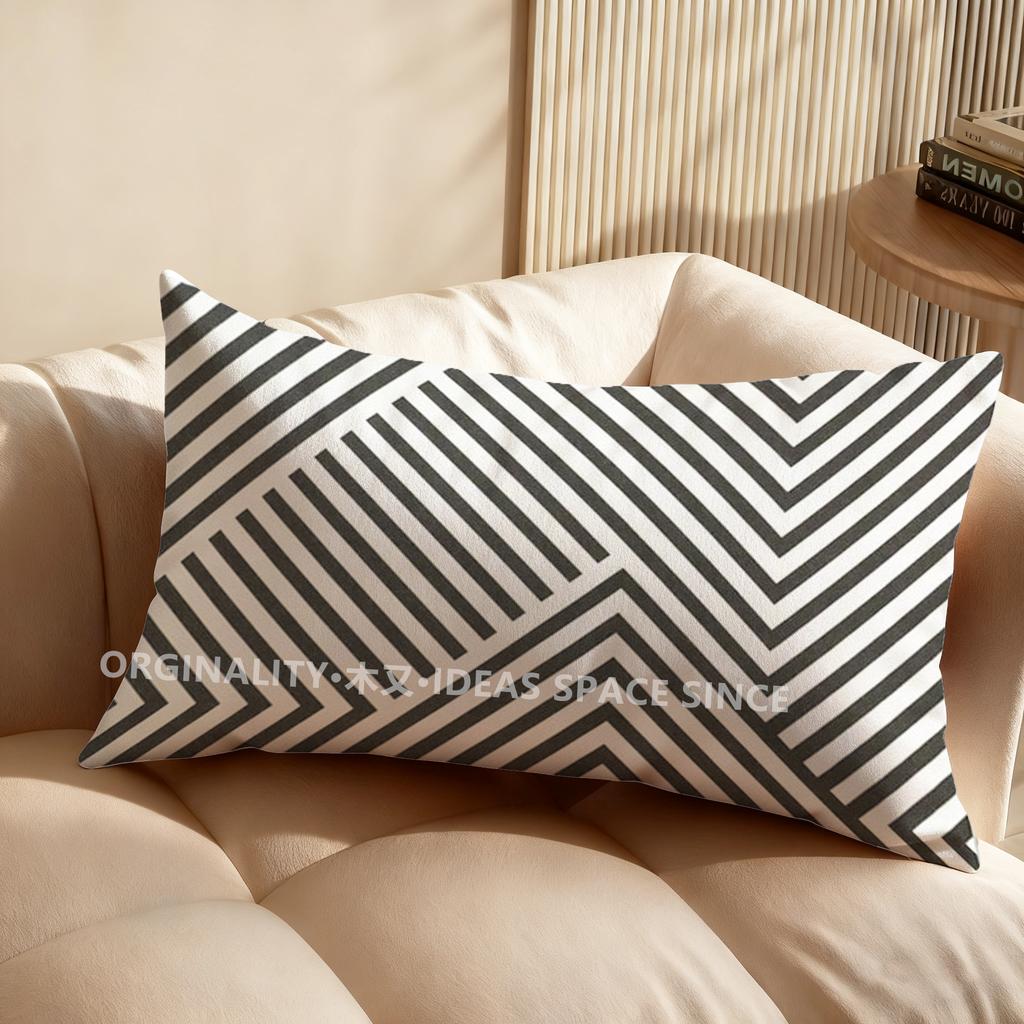 Classic Plaid Geometric Throw Pillow Covers Suitable For Sofa Bedroom Car Pillow Cover Cushion Rectangular Back Cushion