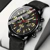Fashion Men's Casual Sports Quartz Watches Analog PU Leather Wrist Watch with