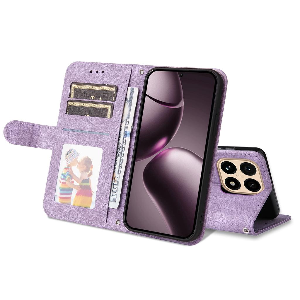 For Xiaomi 15T Leather Wallet Cases Skin Touch Phone Cover Stand with Strap