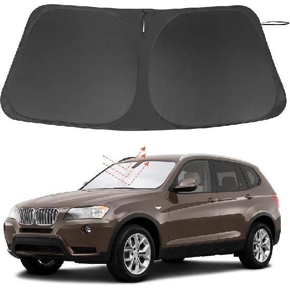 TINGLU Солнцезащитный козырек для Tesla Model X Tesla X 2016-2024 2025 Аксессуары Солнцезащитный козырек на лобовое стекло Защита от УФ-лучей Накидка на солнцезащитный козырек С