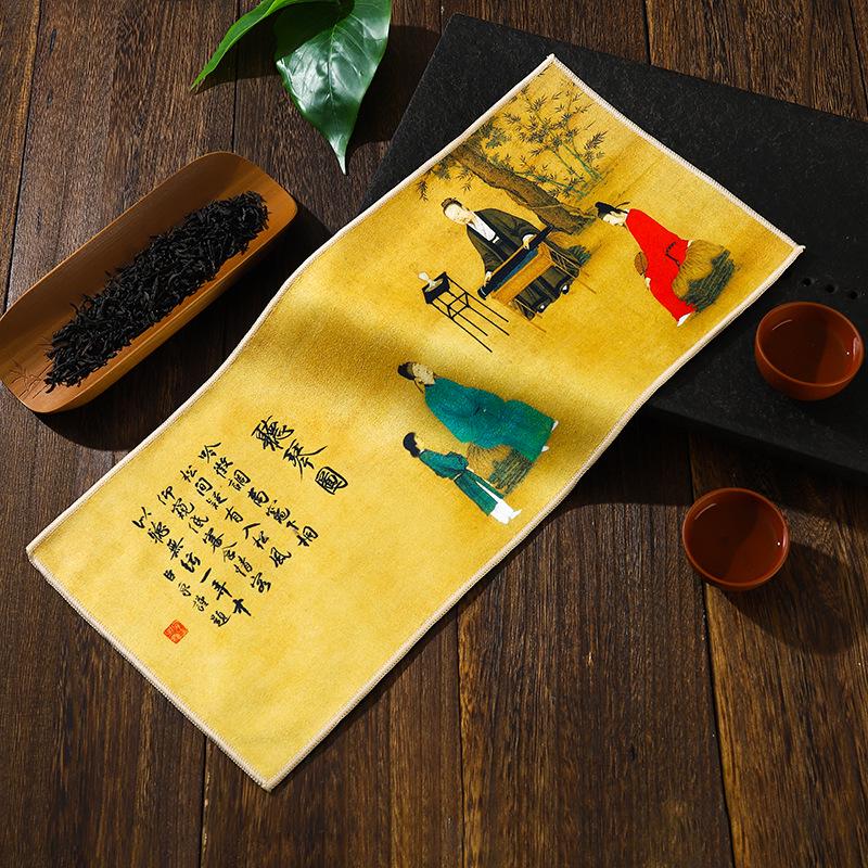 Suede Flannel Lint-Free Absorbent Tea Towel - Ancient Style, High-Grade, Multi-functional Design