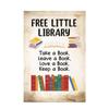 Free Small Library Tin Logo Reading Retro Metal Logo Double-sided Garden Decoration Home Coffee P4M2