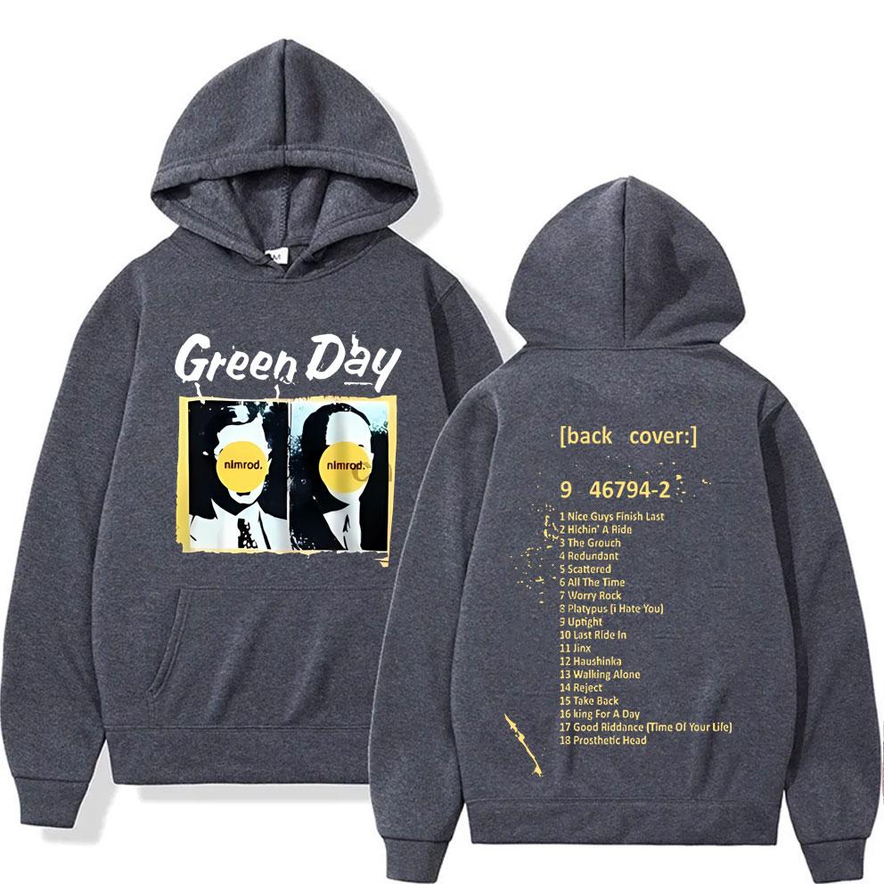 Редкая панк-группа Green Day Nimrod Принт на спине Худи Мужская Винтажная Готическая Рок Толстовка Оверсайз Мужские Хип-Хоп Повседневные Худи