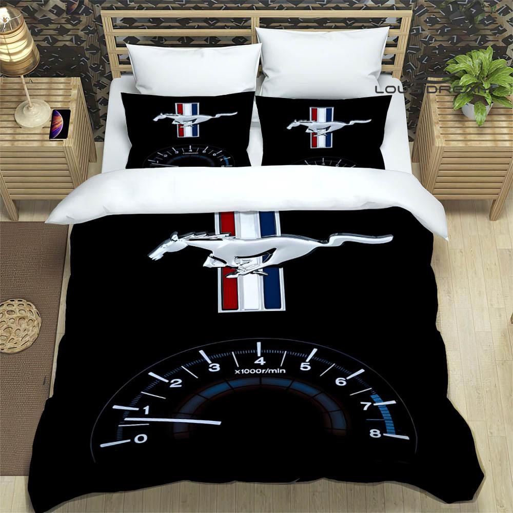 3D M-Mustang car LOGO printed Bedding Sets exquisite bed supplies set duvet cover comforter set bedding set luxury birthday gift
