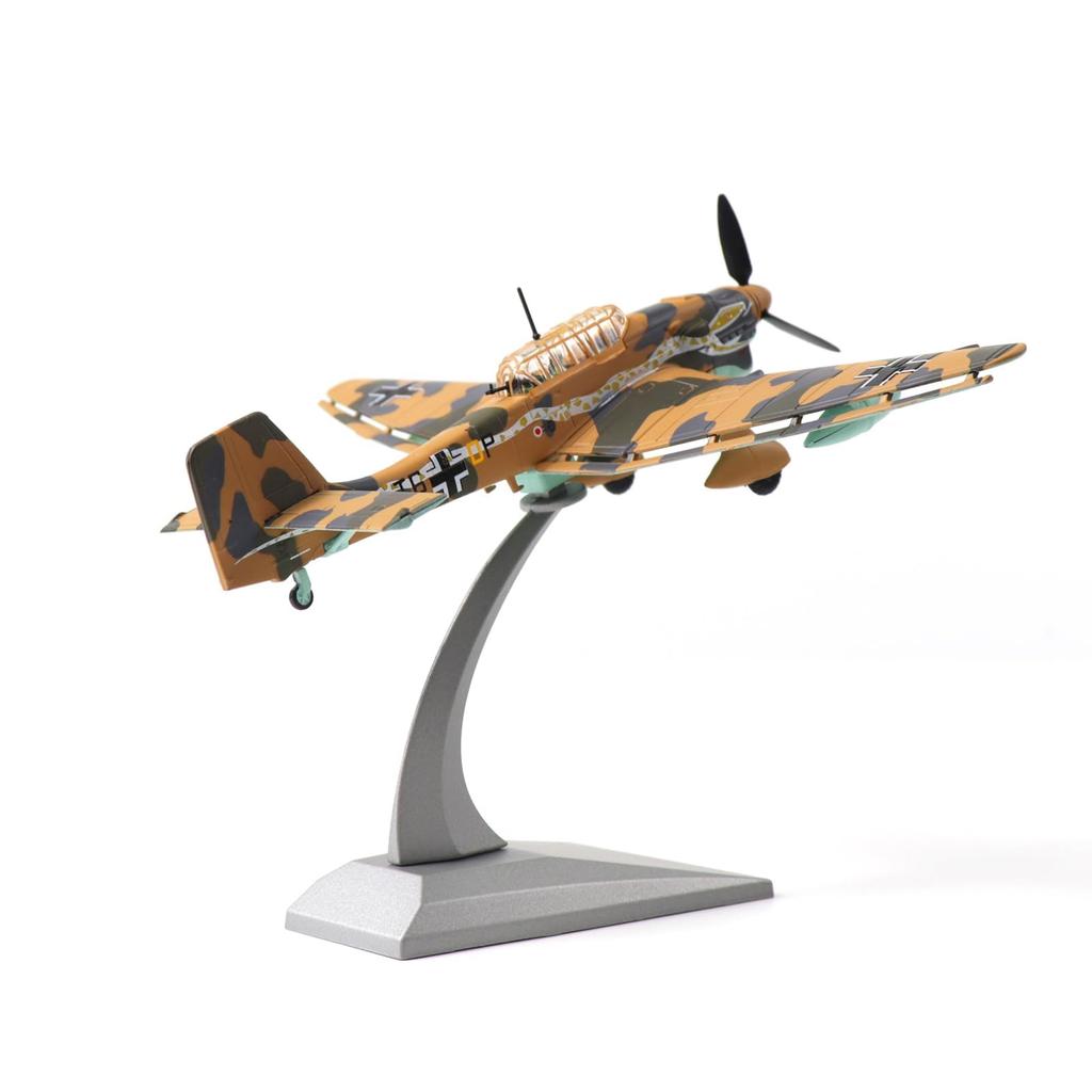 NUOTIE Junkers Ju 87 Stuka Metal Dive Bomber German WWII Military Diecast Ground Attack Aircraft Kit with Display Perfect for Collection or Gift 1/72