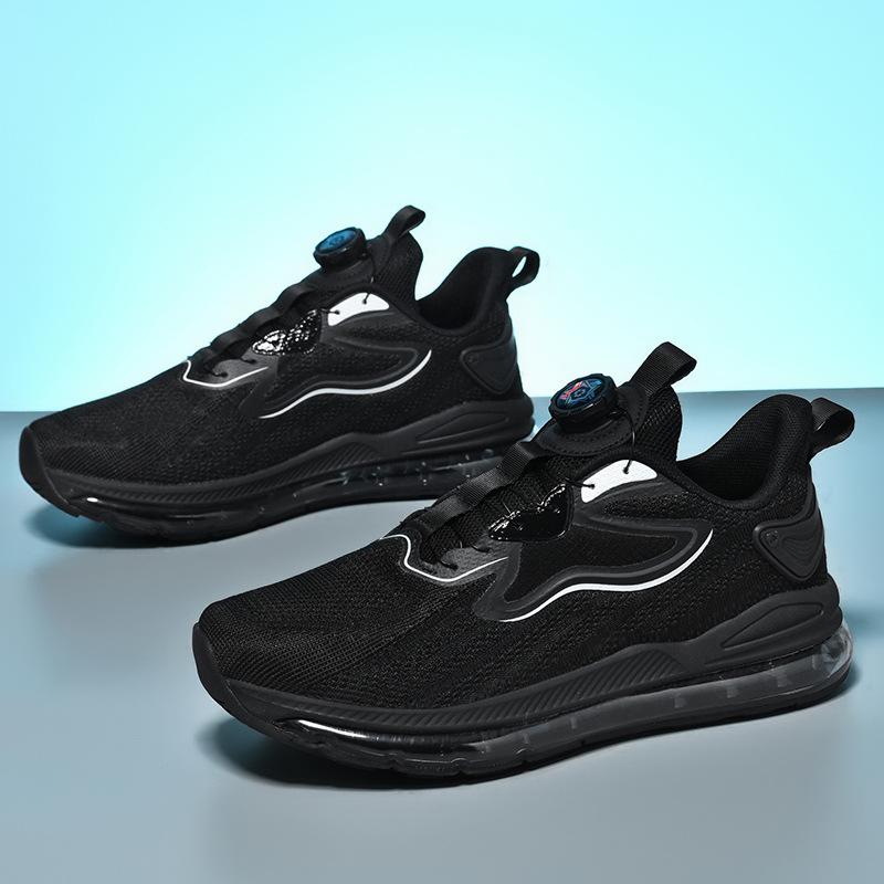Мужская обувь очень большого размера, модные кроссовки на воздушной подушке для бега на четыре сезона, повседневная спортивная обувь из летящего трикотажа, воздухопроницаемость для улицы