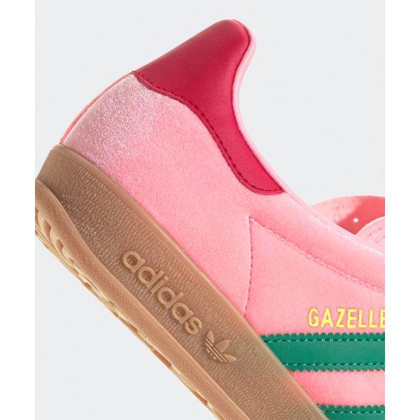 adidas Кроссовки женские Gazelle Indoor Glow Pink Court Green Gum JI2713