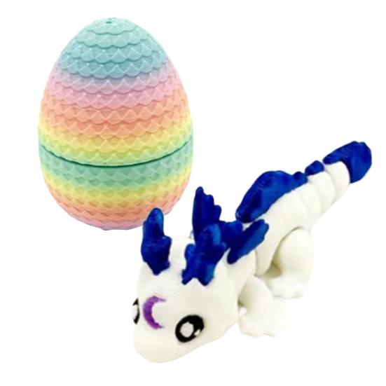 Яйцо Yousheng Small Mystery Dragon, 3D-печатное украшение в виде дракона, яркое цветное реалистичное пасхальное яйцо с полностью подвижным драконом