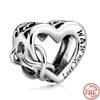 925 Sterling Silver Angel Mom Family Heart Series Shine Beads Fit Original Fashion Charms Bracelets Women DIY Jewelry