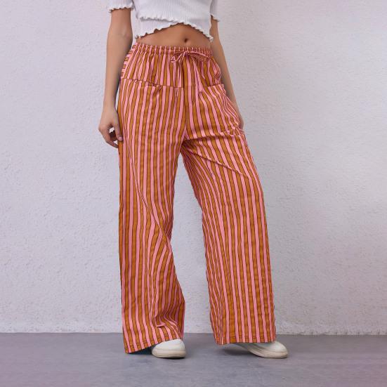 Женские длинные брюки с низкой посадкой, эластичной талией, регулируемые повседневные брюки с карманами, свободные