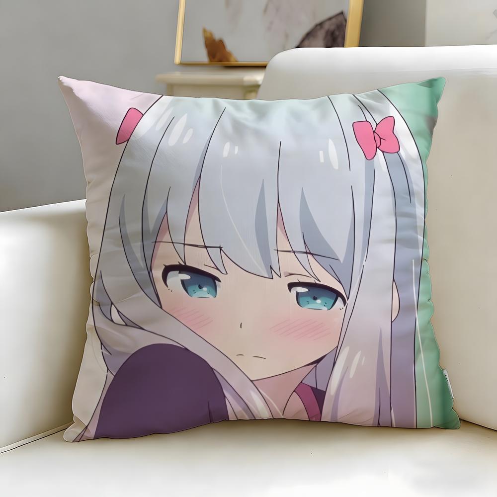 romance anime Eromanga Sensei Cushion Cover Soft EasyWash Pillow Case Versatile for Couch Bed Travel and Office