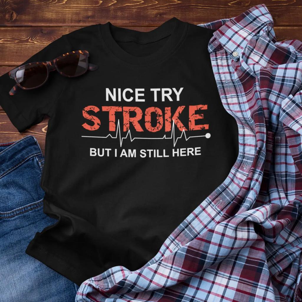 Stroke Survivor T Shirt For Awareness Heart Disease Vintage Casual Fashion Streetwear Designer Clothes Stylish Versatile