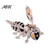 Hollow Body Mechanical Art 3D Printed Articulated Bee Figurine, Flexible Joint Fidget Toy with Keychain, Futuristic Insect Figure Desktop Ornament for