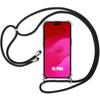 Case - E.F.CONNECTION - for iPhone 15 Pro - Ultra-transparent - Anti-fingerprint - Black Lanyard