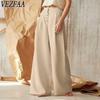 Women's Fashion Casual Solid Color Print High Waist Trousers Pants & Capris