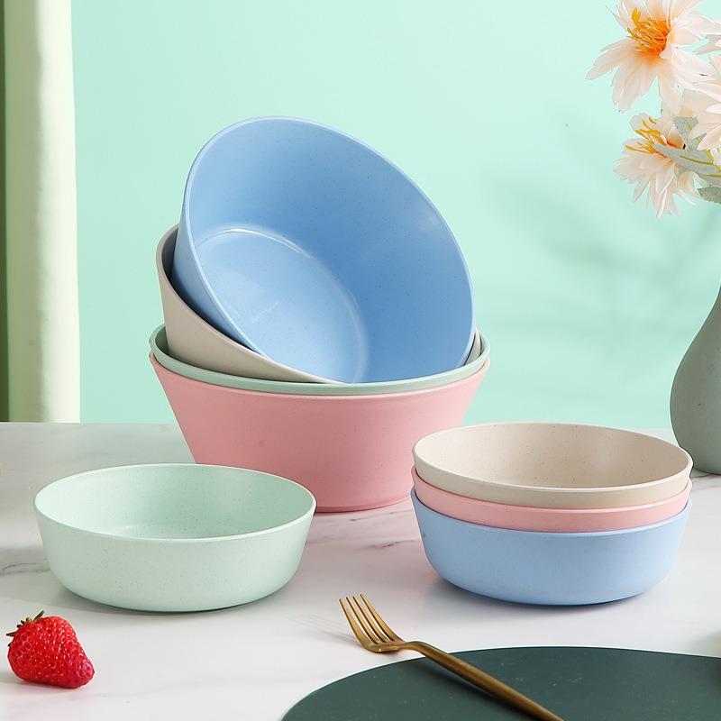Пластиковая бытовая миска для риса в скандинавском стиле, большая емкость, лапша, сгущенная пшеничная солома, суповые миски, кухонная утварь, инструменты