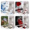 Elegant Modern Style Peva Shower Curtain Set For Bathroom Dry Wet Separation
